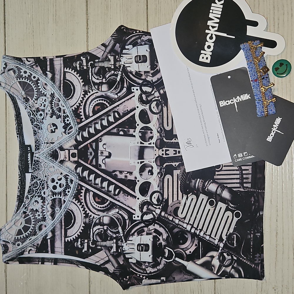 Blackmilk Fleece Lined Steam Punk Steel Wifey Top